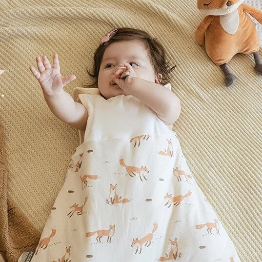 Gigoteuse avec motifs renard pour bébé mi-saison tog 2,5 orange et beige