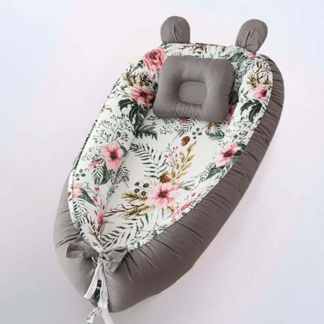 Réducteur de lit pour bébé motifs fleurs et feuillages