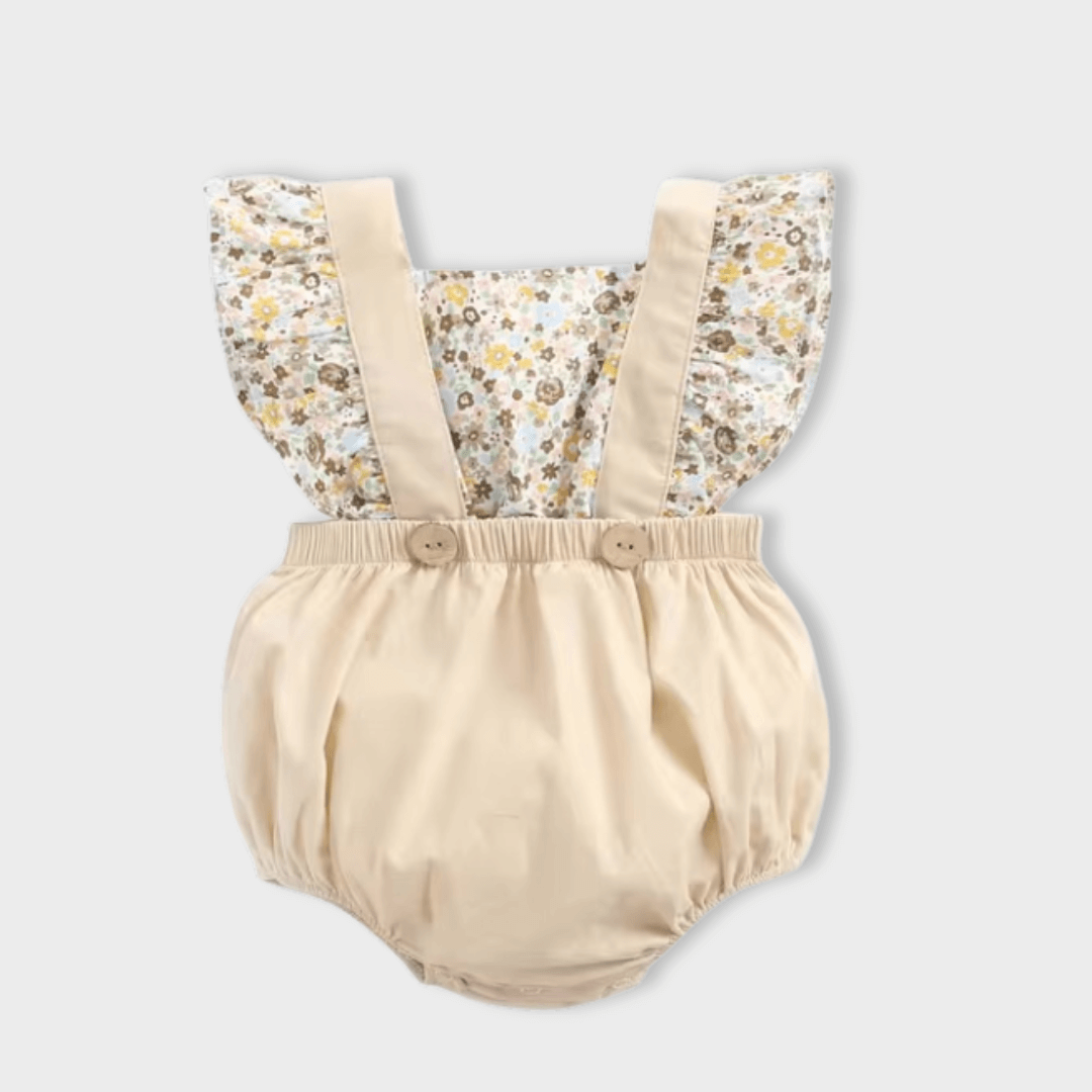 Barboteuse Bébé à Bretelles Beige Berceau des Rêves Barboteuse manches courtes