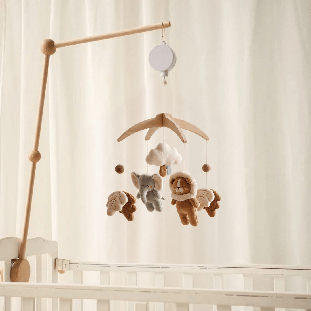 Mobile Bébé Éléphanteau Mobile + Bras Musical Berceau des Rêves Mobile bébé garçon