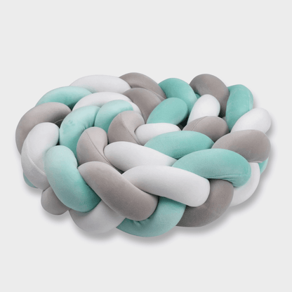 Tresse de Lit Turquoise et Gris 3 Brins / 1 mètre Berceau des rêves Tresse de lit